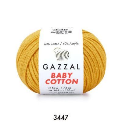 GAZZAL  BABY COTTON   3447  - 60% Хлопок, 40% Акрил 50 г/165 м